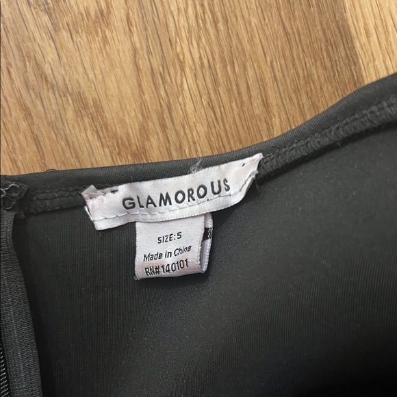 Glamorous Black Plunge Sweetheart neckline Mini Dress off the shoulder - Picture 2 of 6